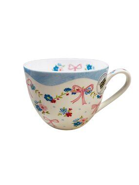 Bluebird and Willow Bone China Bow Tea Cup Mug Pink Bows Design